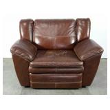 La-Z-Boy leather recliner, over-sized, wear as