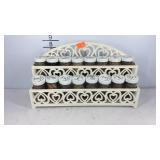 Cast iron spice rack with spices