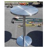 Stainless Bistro Table, 24" round x 36" tall.