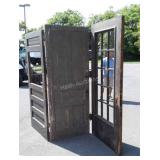 Three Old Solid wood house doors hinged together