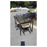 Table with 4 Chairs, glass pane top, aluminum