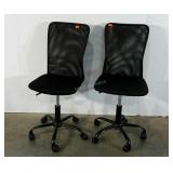 Two mesh back office chairs, adjustable, spot