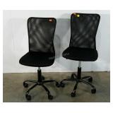 Two mesh back office chairs, adjustable, spot