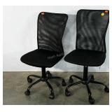 Two mesh back office chairs, adjustable, spot