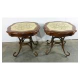 Pair of accent tables, damage as shown