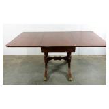 Drop leaf table, metal claw feet, 40 x 68