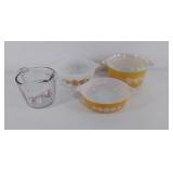 Pyrex Butterfly Gold casserole dishes, 3 of