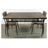 Lightweight dining table with two chairs, plastic