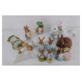 Group of Beatrix Potter and rabbit figurines,