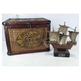 Beach themed decor, palm tree decor basket (14" ×