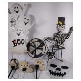 Halloween decor, light up skeleton skulls, have