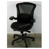 Mesh backed office chair, adjustable, with arms,
