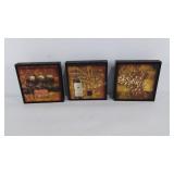 Trio of wine inspired decor, 6.5" square each