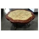 Coffee table, 46" diameter, metal base