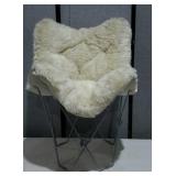 Shaggy white chair