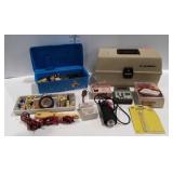 Two toolboxes with electrical equipment