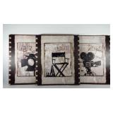 Three movie themed canvas prints, 26" x 30",