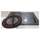 Three mirrors, some show wear, sizes: 30", 24" x