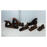Group of wood planes, one marked Stanley
