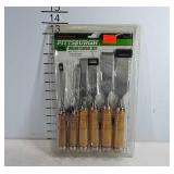 6 piece Pittsburgh wood chisel set, 1/4" to 1.5"