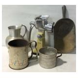 Kitchenware, flour shifter, ice scoop, measuring