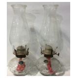 Two oil lamps, Lamplight Farms
