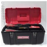 Tools craftsman toolbox with ruler, screw