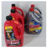 Five bottles of Liquid Plumr and Drano