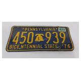 Pennsylvania license plate 1976