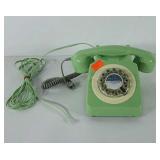 Push button phone olive green color