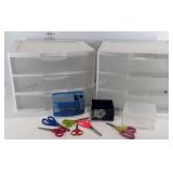 Storage bins with contents, includes safety