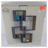 Set of 4 interlocking wall cubes, unassembled in