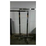 Two retail style adjustable hanging racks