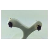 14k gold and amethyst stud earrings