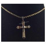 Sterling silver necklace with cross 17in
