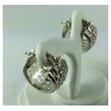 Sterling silver basket weave earrings