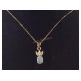 Gold filled and opal CZ necklace 20in