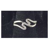 Sterling silver size 6 twisted CZ ring