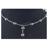 Dark grey pearl necklace 19in goldtone