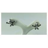 Sterling silver skull earrings