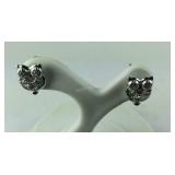 Sterling silver owl earrings