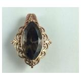 4.4ct Brazilian smoky quartz bronze pendant