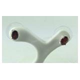 Sterling 1.07ct Mozambique garnet stud earrings