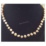 20in Sterling silver peach freshwater pearl and