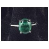 Size 7 Sterling African malachite 3.75ct