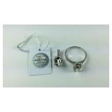 2 piece set, size 10 Sterling white Swarovski