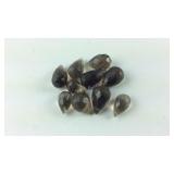 10 smoky quartz teardrop gemstones 17.5cts tgw