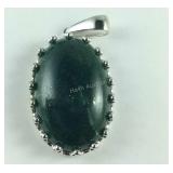 37.4ct green aventurine platinum bond pendant