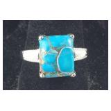 Size 8 Sterling 4.65ct matrix chestnut brine