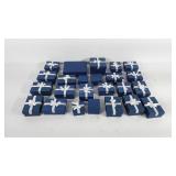 24 jewelry gift boxes, most with ribbons, various